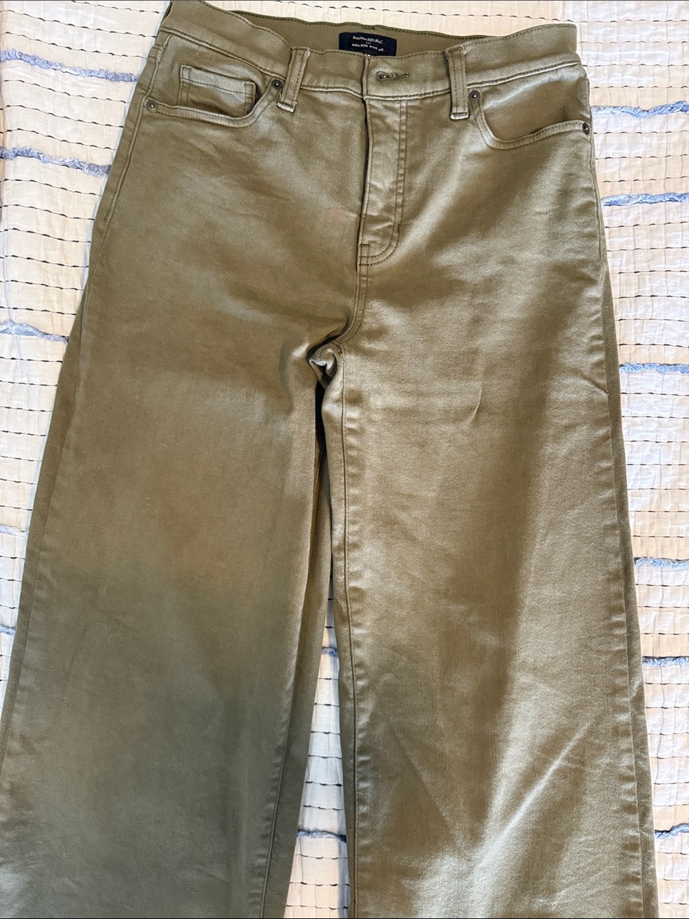 Banana Republic Olive Green Wide Leg Jeans